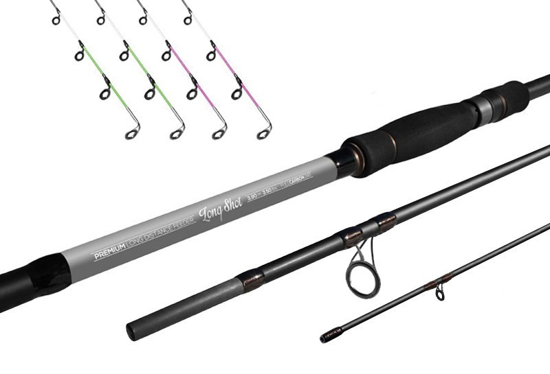 Фідерне вудилище Delphin Long Shot feeder + 4 вершинки 390cm/3,5 lbs