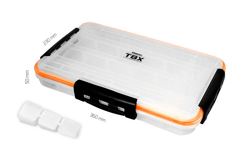 Коробка для риболовлі Delphin TBX One 360-4P Clip WP 360x230x50mm