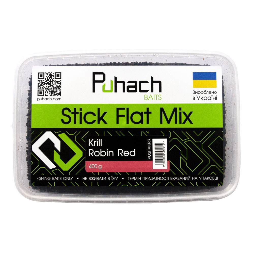 Метод мікс  Puhach Baits Stick Flat Mix Krill Robin Red
