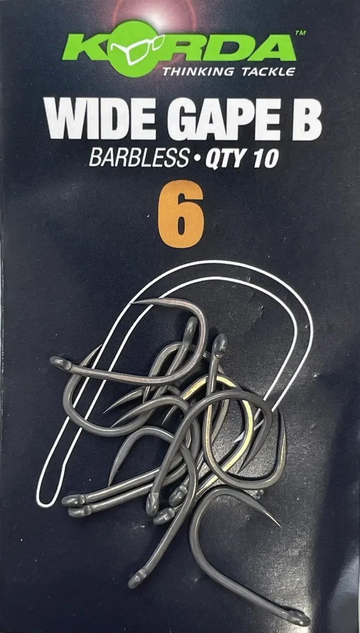 Гачки безбороді Korda Wide Gape Hook Barbless 6