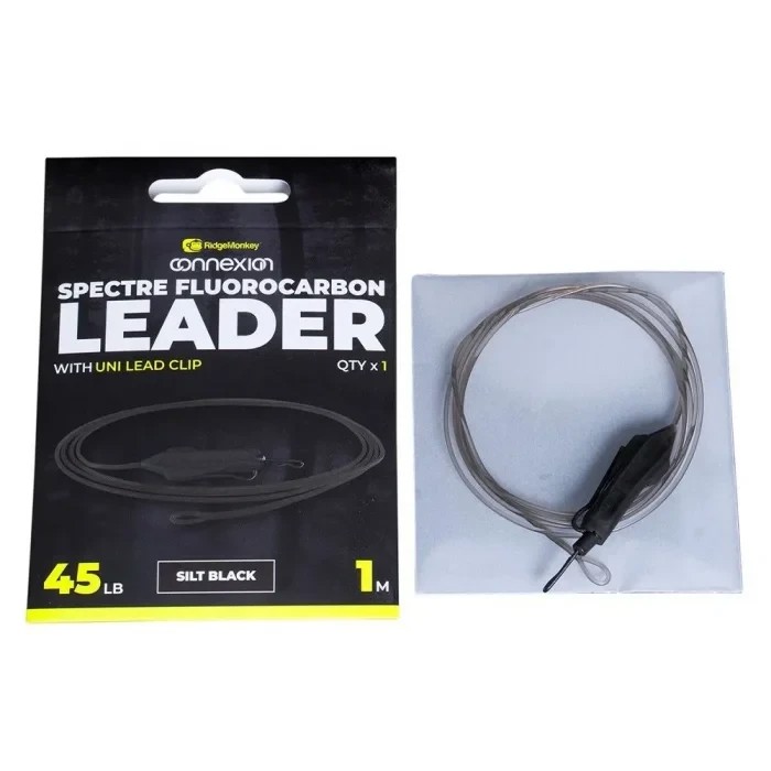 Готовий монтаж Ridge Monkey Spectre Fluorocarbon Uni Lead Clip Leader Silt Black
