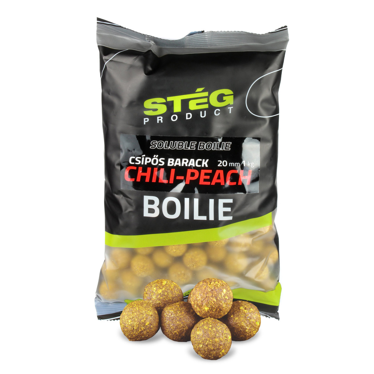 Бойли розчинні Steg Product Soluble Boilie Chili-Peach 24 мм1 кг