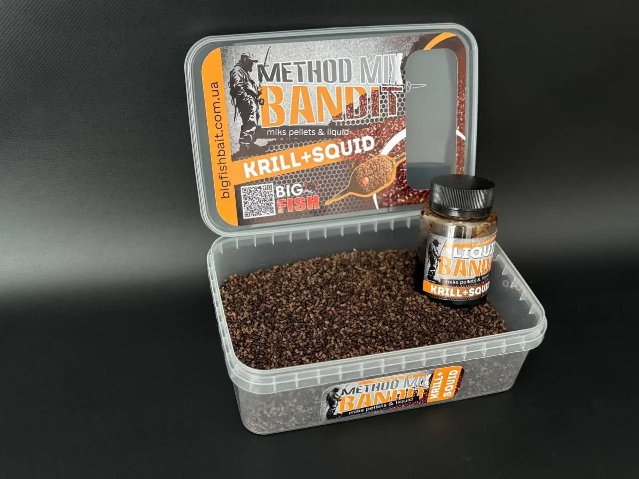Метод мікс + ліквід Big fish BANDIT krill squid 400 гр