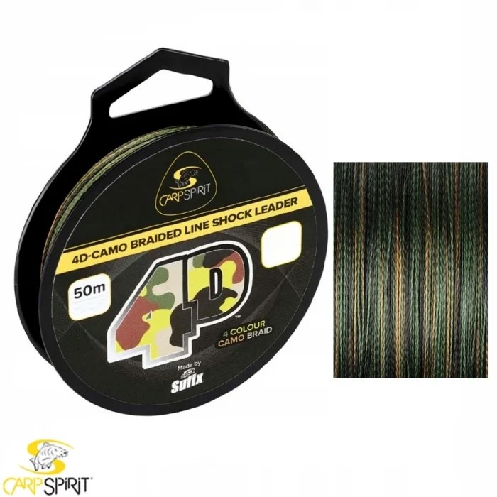 Шок лідер Carp Spirit 4D-Camo Braided Line Shock Leader 50m 0,35mm 40,5lb 18,4kg