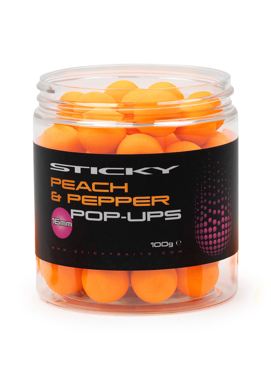 Поп ап бойли Sticky baits PEACH&PEPPER POP UPS 12mm