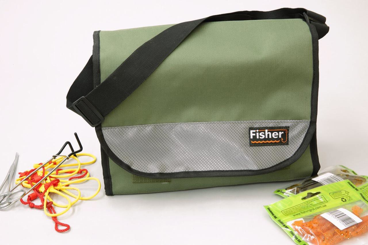 Сумка спиннингиста, Сумка спиннингиста наплечная, Спиннинговая сумка Fisher