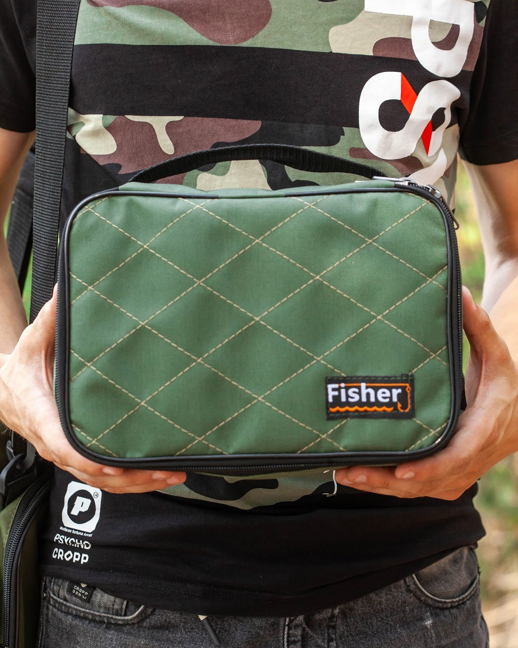 Чехол для 4х катушек 2000 полужёсткий Fisher, Сумка для 4 катушек