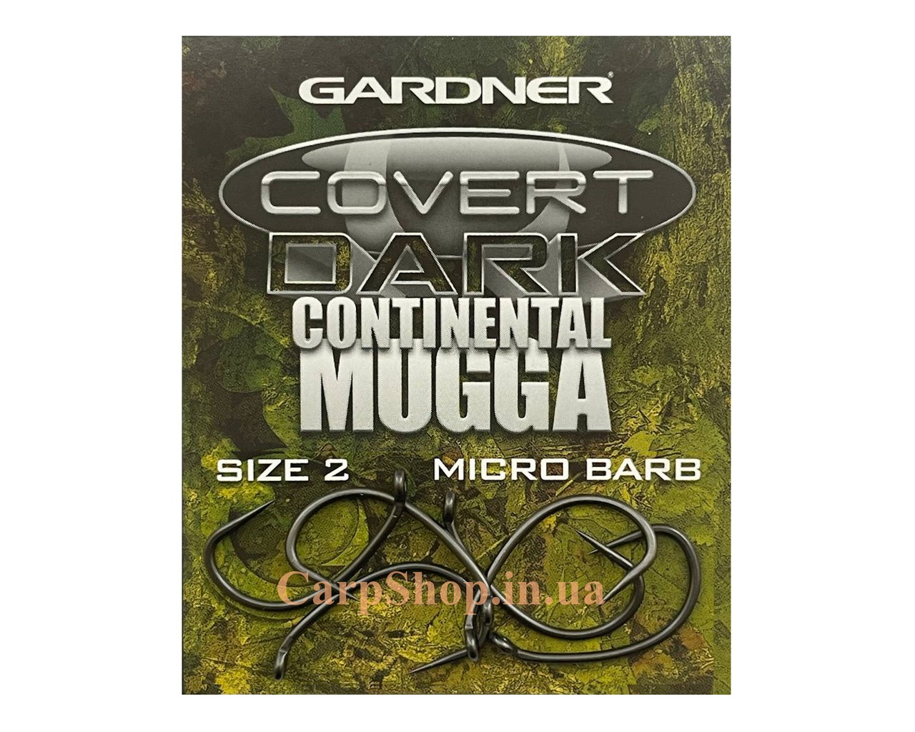 Гачок короповий Гачок Gardner Continental Covert Dark Mugga hooks barbed SIZE 2