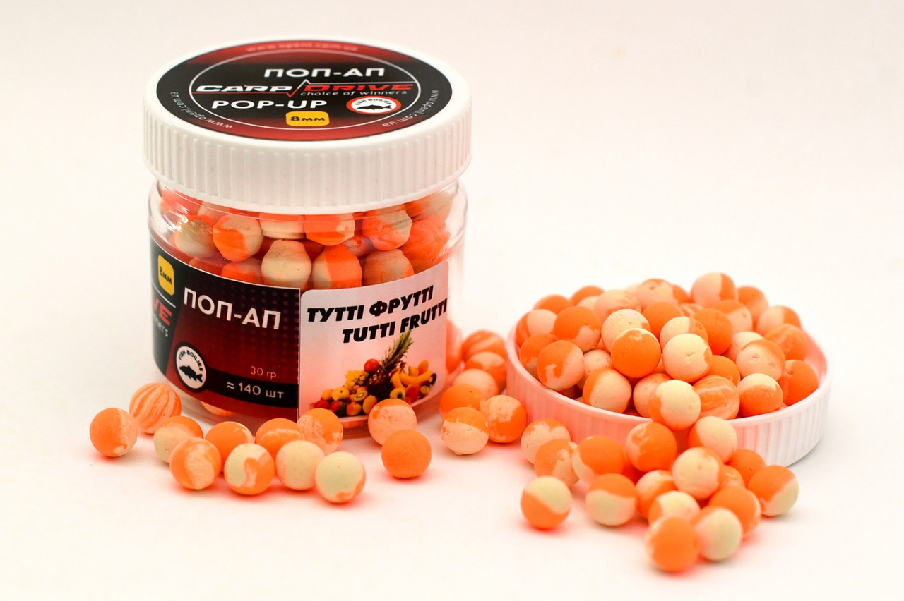 Плаваючий Бойл, поп ап для риболовлі, поп ап Тутті Фрутті (Tutti fruit) 8мм Carp Drive