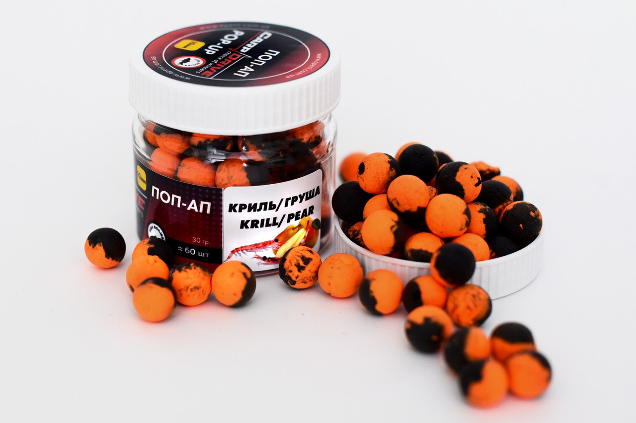 Плаваючий Бойл, поп ап для риболовлі, поп ап Кріль-Груша (Krill-Pear) 10 мм Carp Drive