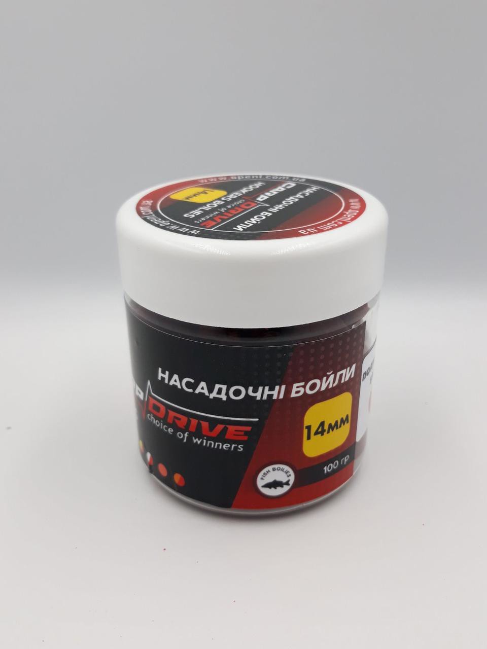 Насадкові бойли 14мм, варені бойли, бойли Полуниця (Strawberry) 14мм 100г