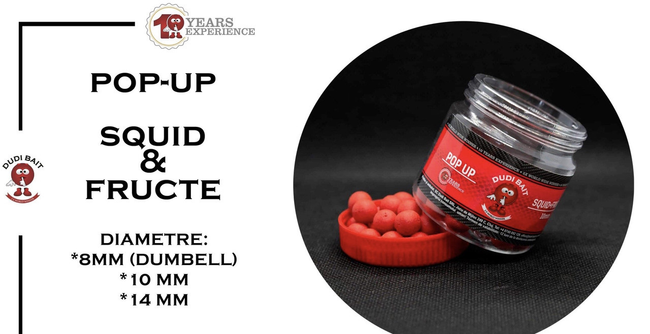 Поп ап Dudi Baits Pop Up Squid Fruits 10 mm