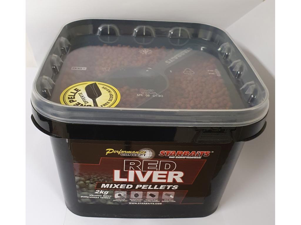 Пелетс Starbaits Red Liver Mixed Pellets 2kg
