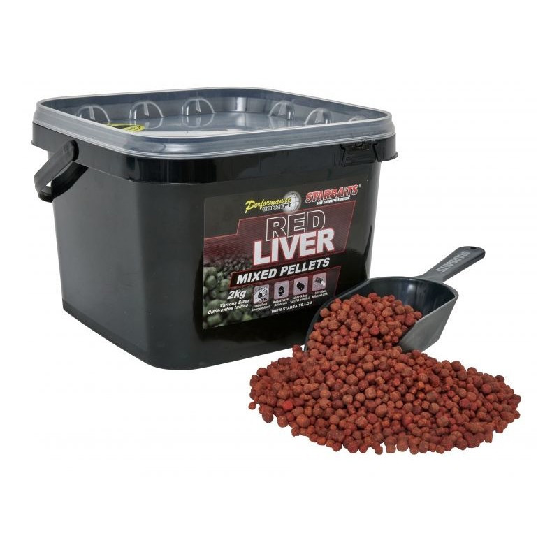 Пелетс Starbaits Red Liver Mixed Pellets 2kg
