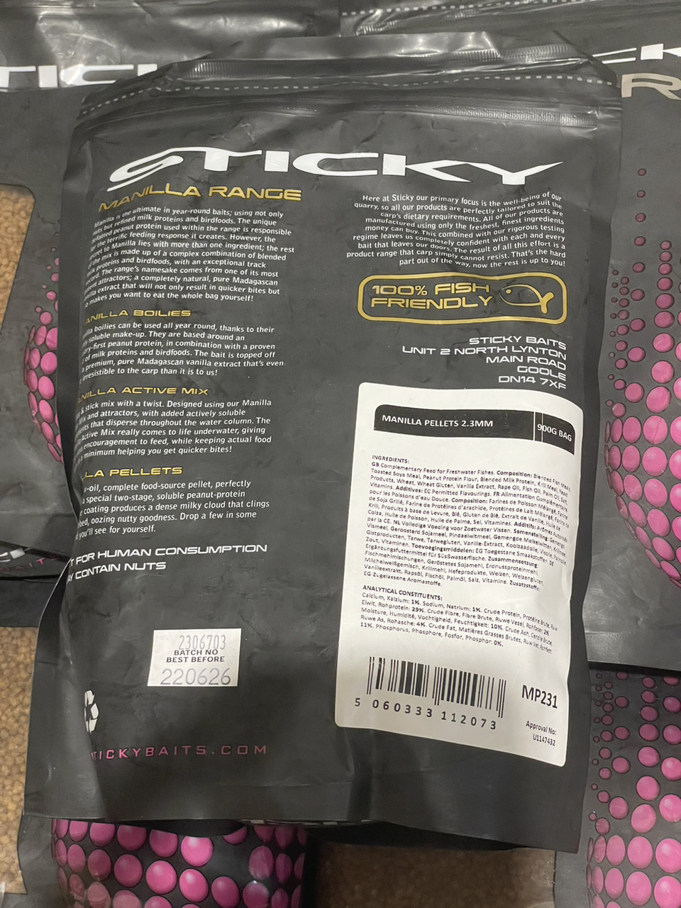 Пелетс Sticky baits MANILLA PELLETS 2.3 mm 2.5kg, Методний пелетс