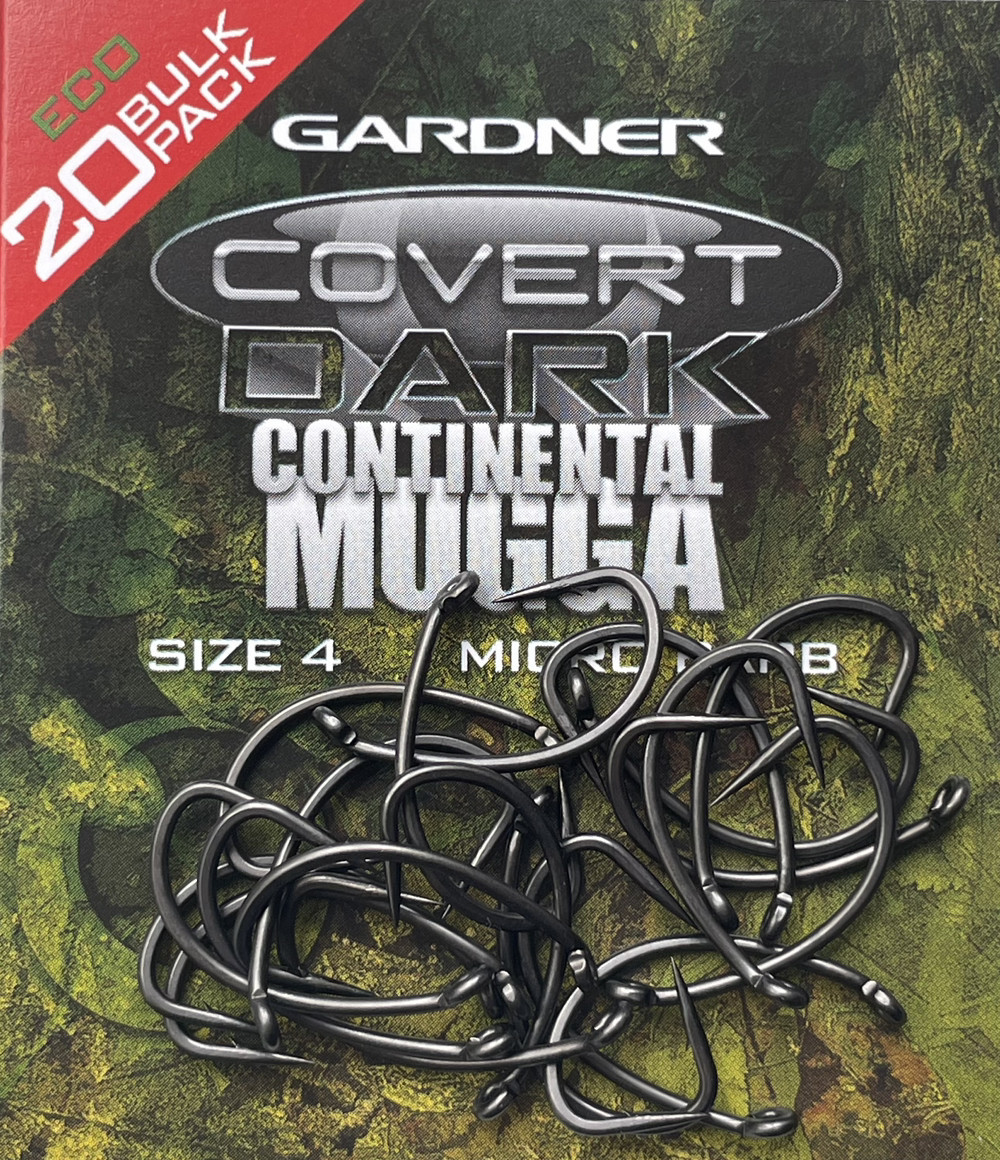 Гачок карповий Gardner Covert Dark Mugga hooks barbed 20 шт. SIZE 4