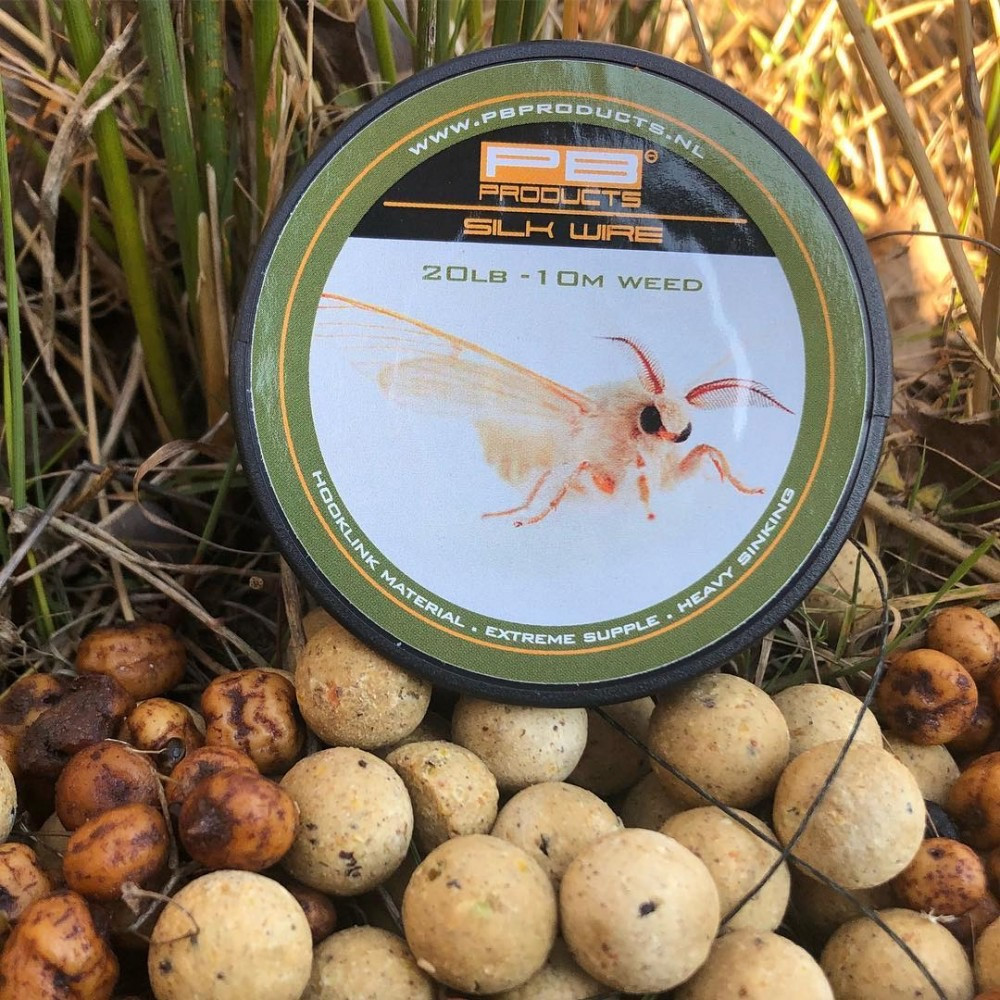 Повідцевий матеріал PB Products Silk Wire 20lb Weed 10 м