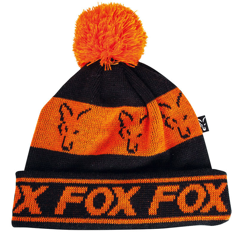 Шапка Fox Lined Bobble Hat Black Orange