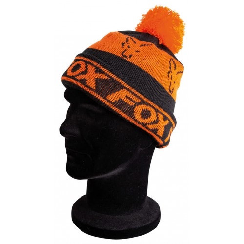 Шапка Fox Lined Bobble Hat Black Orange
