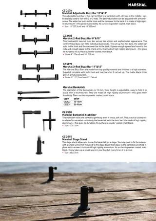Комплект буз-барів на три вудлища Carp Zoom Marshal Adjustable Buzz Bar