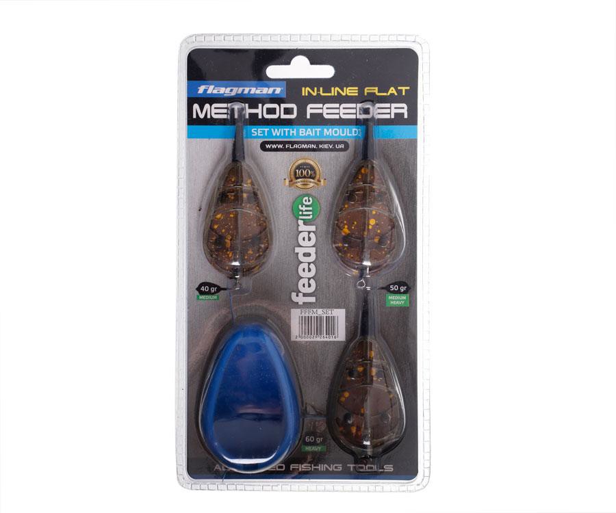 Набір годівниць Flagman Flat Feeder Medium + Mould, Методні годівниці Flagman