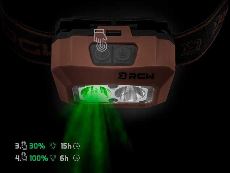 Налобний ліхтарик Delphin RGB PRO