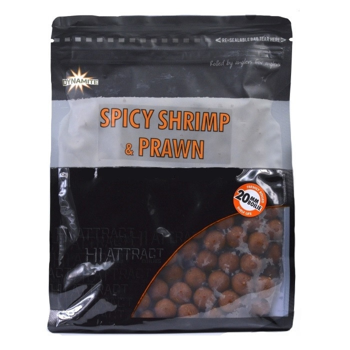 Бойли Dynamite Baits Spicy Shrimp and Prawn Boilies 1kg 20mm