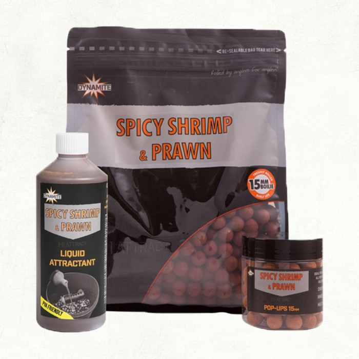 Бойли Dynamite Baits Spicy Shrimp and Prawn Boilies 1kg 20mm