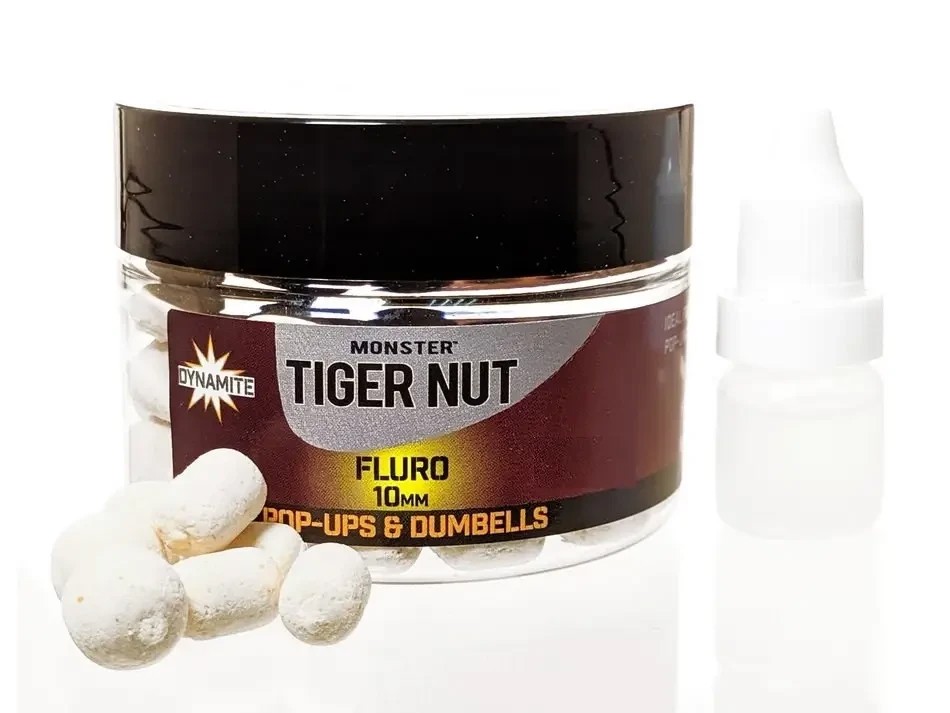 Бойли Dynamite Baits Monster Tiger Nut White Fluro pop-ups and Dumbells 10mm
