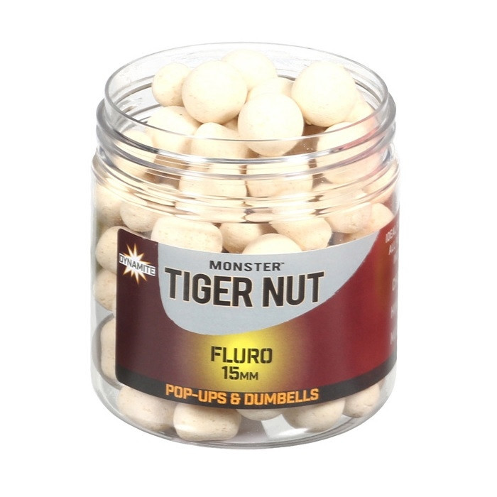 Бойли Dynamite Baits Monster Tiger Nut White Fluro pop-ups and Dumbells 10mm