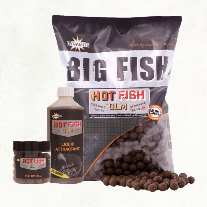Бойли Dynamite Baits Boilie Hot Fish & GLM 15 mm 1kg