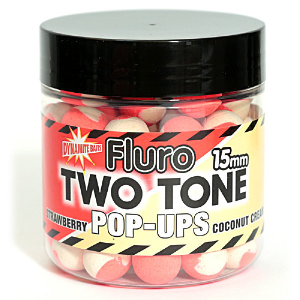Плавальні бойли Dynamite Baits Two Tone Fluro Strawberry&Coconut Cream 15 mm