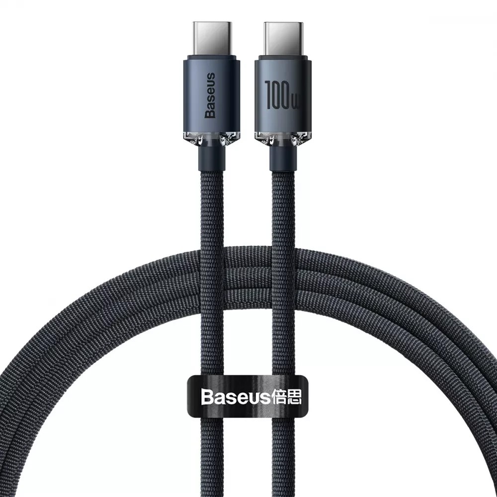 Кабель Baseus Crystal Shine Series Type-C to Type-C 100W (1.2m) Black