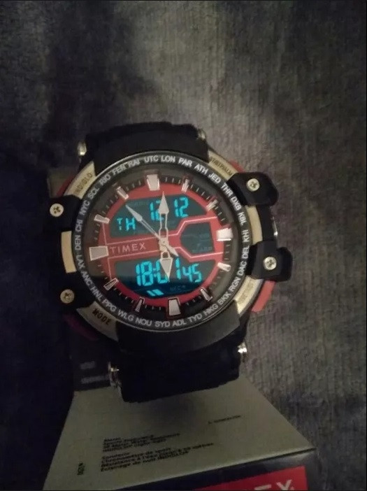 Багатофункціональний годинник Timex Tactic DGTL 53MM Resin Strap Combo Watch Black