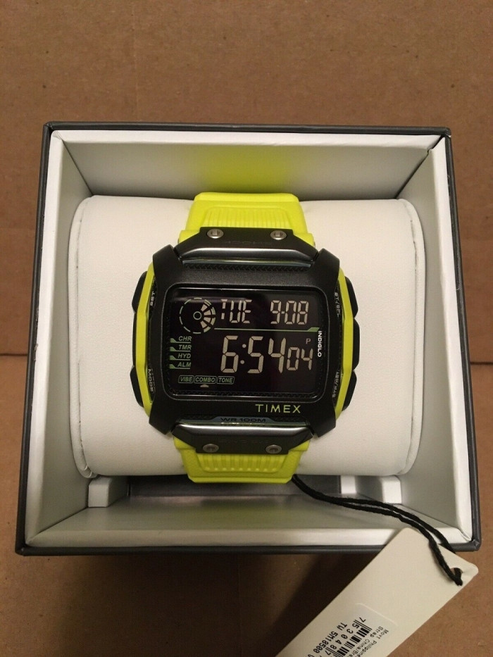 Багатофункціональний годинник Timex Command Shock 54 mm Resin Strap Watch Black Yellow