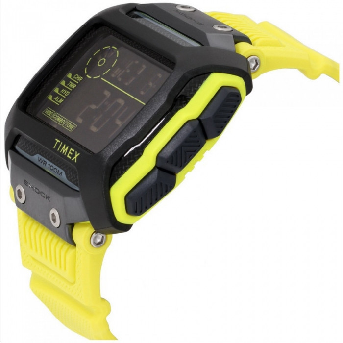 Багатофункціональний годинник Timex Command Shock 54 mm Resin Strap Watch Black Yellow