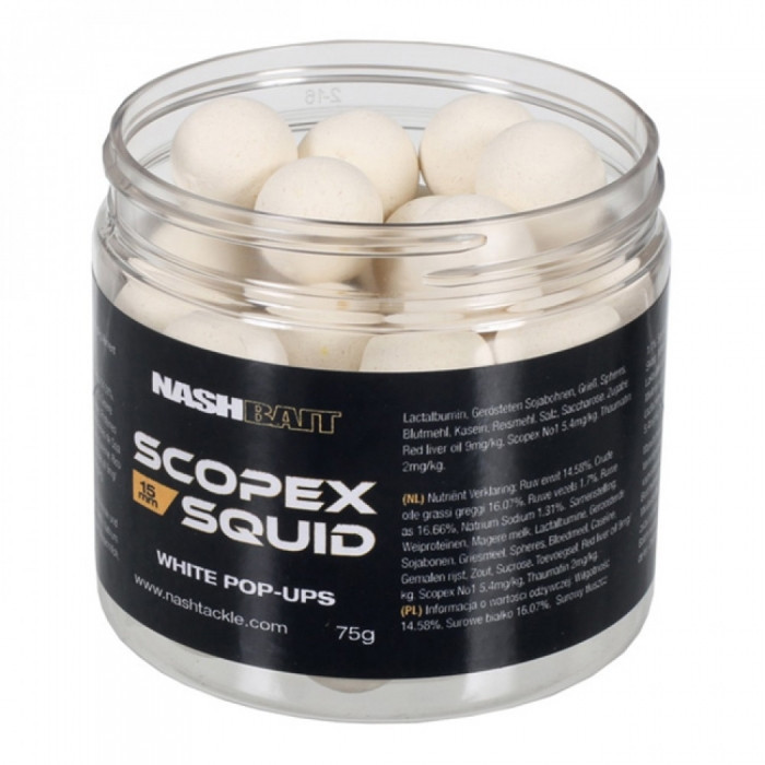 Поп-ап Nash Scopex Squid White Pop Ups 12mm 75g