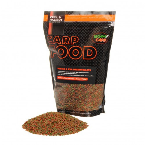 Методний пелетс Технокарп Method & PVA Micropellets Krill & Halibut Mix 700g