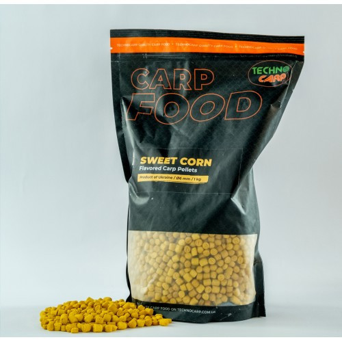 Пеллетс Технокарп Flavored Carp Pellets Sweet Corn 6mm 1kg
