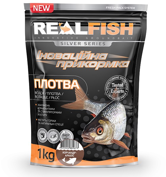 Прикорм рибальська Real Fish "Плотва" Коріандр-Арахіс 1кг