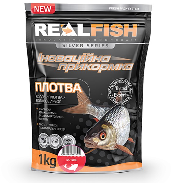Прикорм рибальський Real Fish "Плотва" Мотиль 1 кг