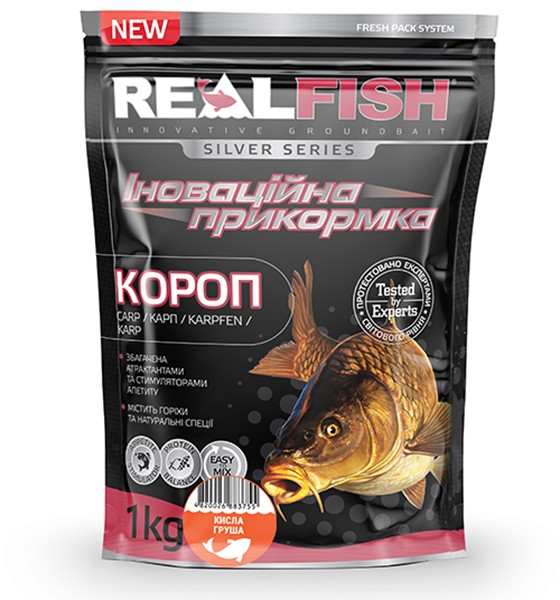 Прикорм рибальська Real Fish "Карп" Кисла груша 1кг