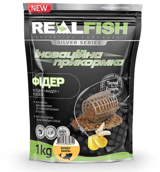Прикорм рибальська Real Fish "Фідер" Бісквіт-ваніль 1 кг