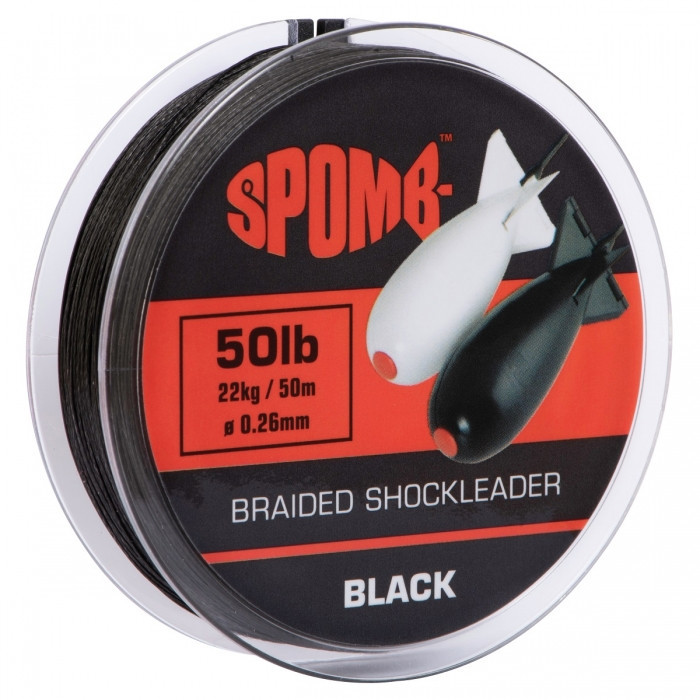 Шок лідер Spomb Braided Shockleader чорний 50Lb 22 кг 50 м