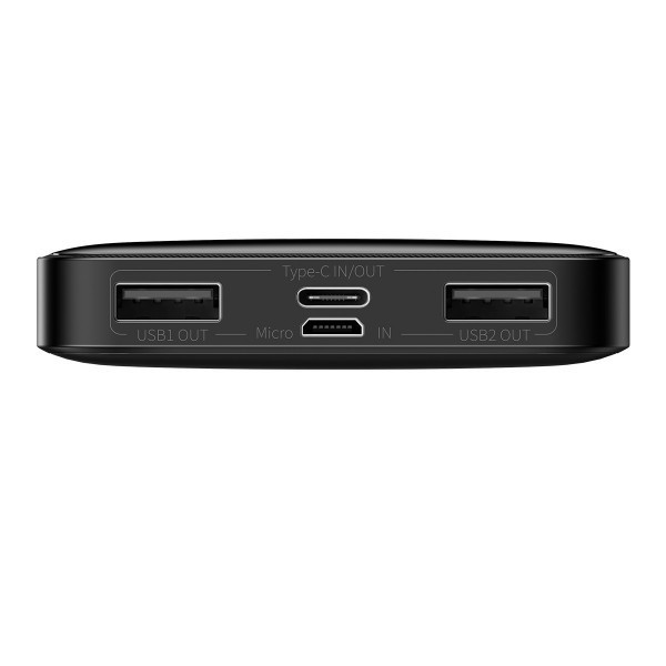 Повербанк Baseus Bipow Digital Display 10000mAh 15W 3A 2USB + Type-C Черный
