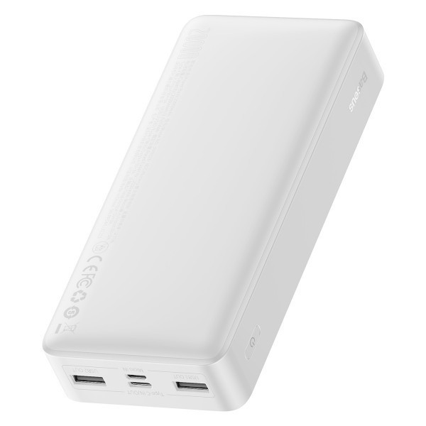 Повербанк Baseus Bipow Digital Display 20000mAh 15W 3A 2USB + Type-C Белый