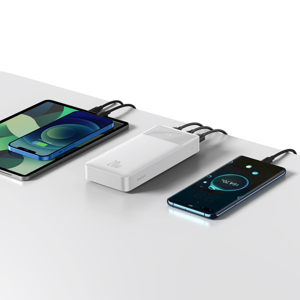 Повербанк Baseus Bipow Digital Display 20000 mAh 20W Білий