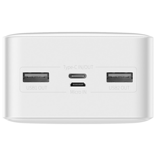 Повербанк Baseus Bipow Digital Display 30000mAh 15W 3A 2USB + Type-C Белый