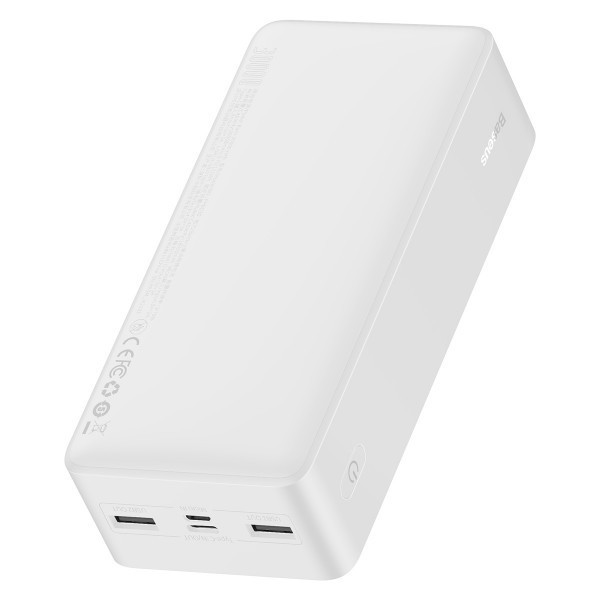 Повербанк Baseus Bipow Digital Display 30000mAh 15W 3A 2USB + Type-C Белый