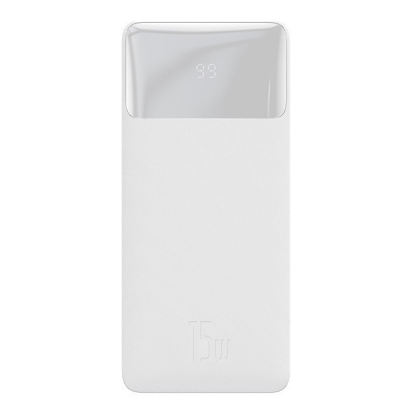 Повербанк Baseus Bipow Digital Display 30000mAh 15W 3A 2USB + Type-C Белый